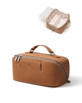 EACHY Travel Makeup Bag front view in brown