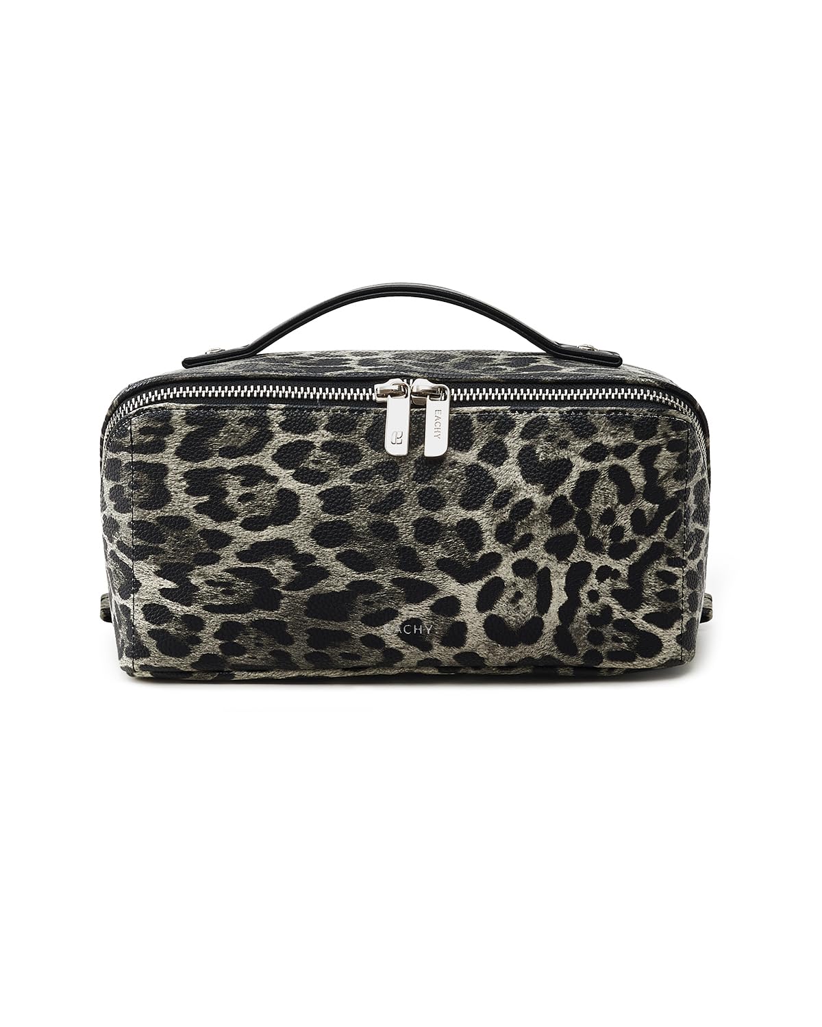 EACHY Travel Makeup Bag front view in leopard print