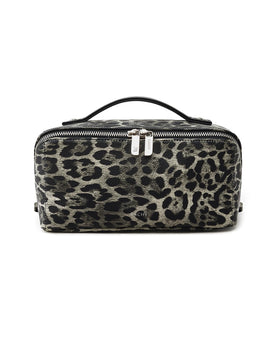 EACHY Travel Makeup Bag front view in leopard print
