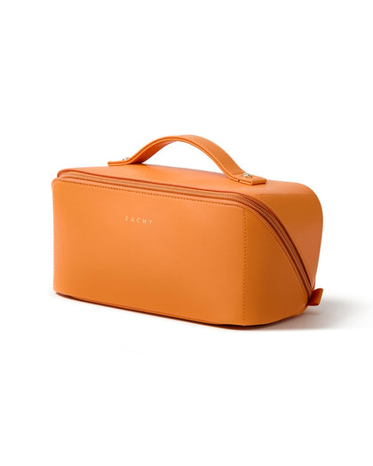 EACHY Travel Makeup Bag front view in orange