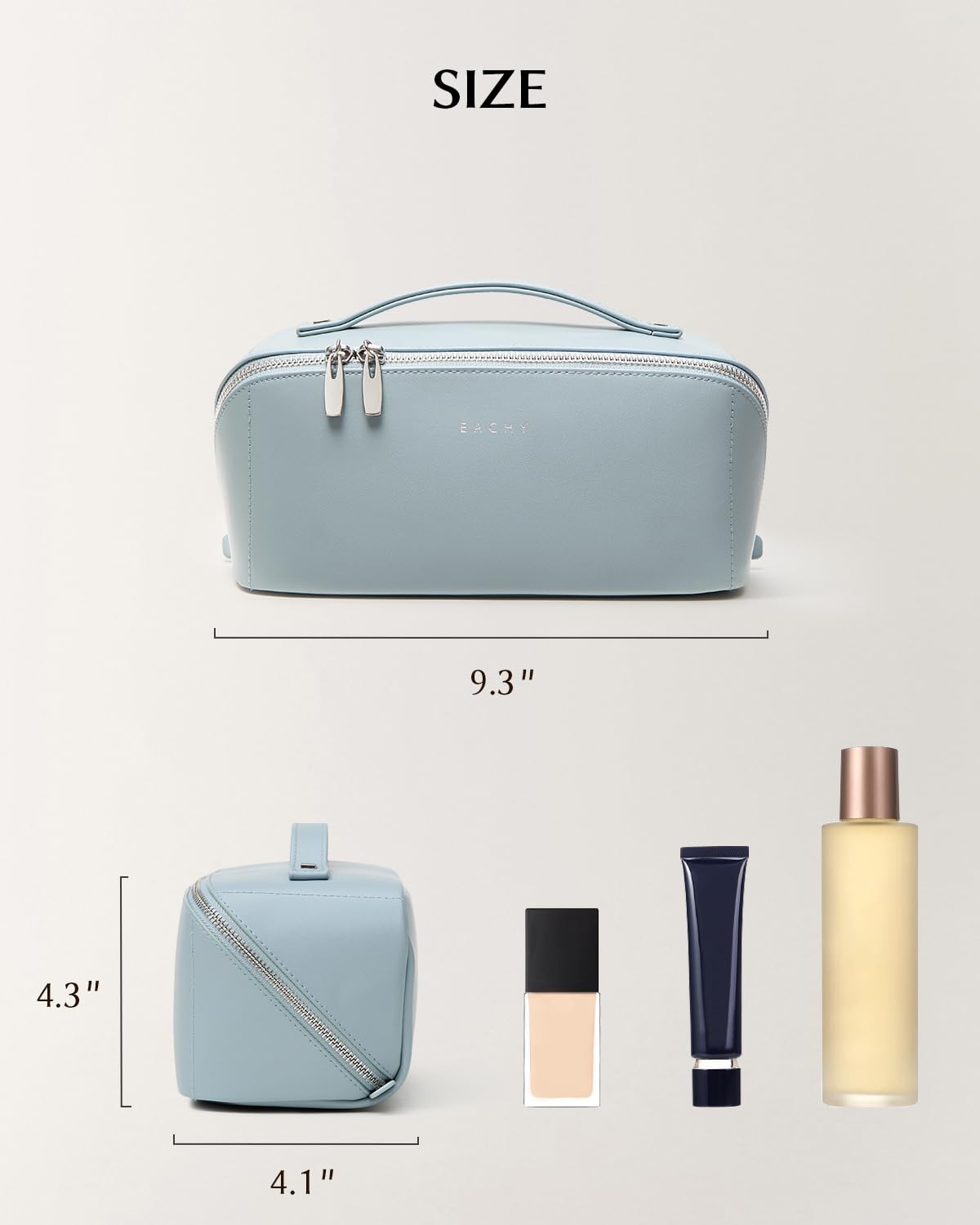 EACHY Travel Makeup Bag in protective packaging