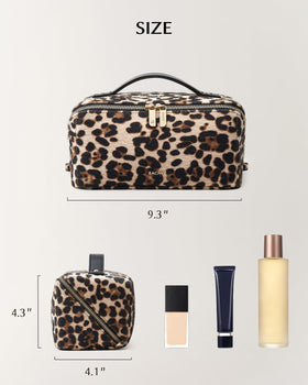 EACHY Travel Makeup Bag in use with makeup items