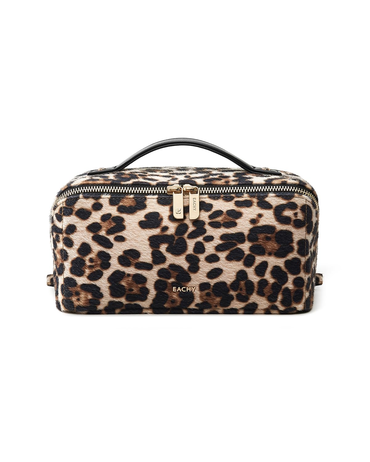 EACHY Travel Makeup Bag Leopard Print front view