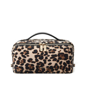 EACHY Travel Makeup Bag Leopard Print front view