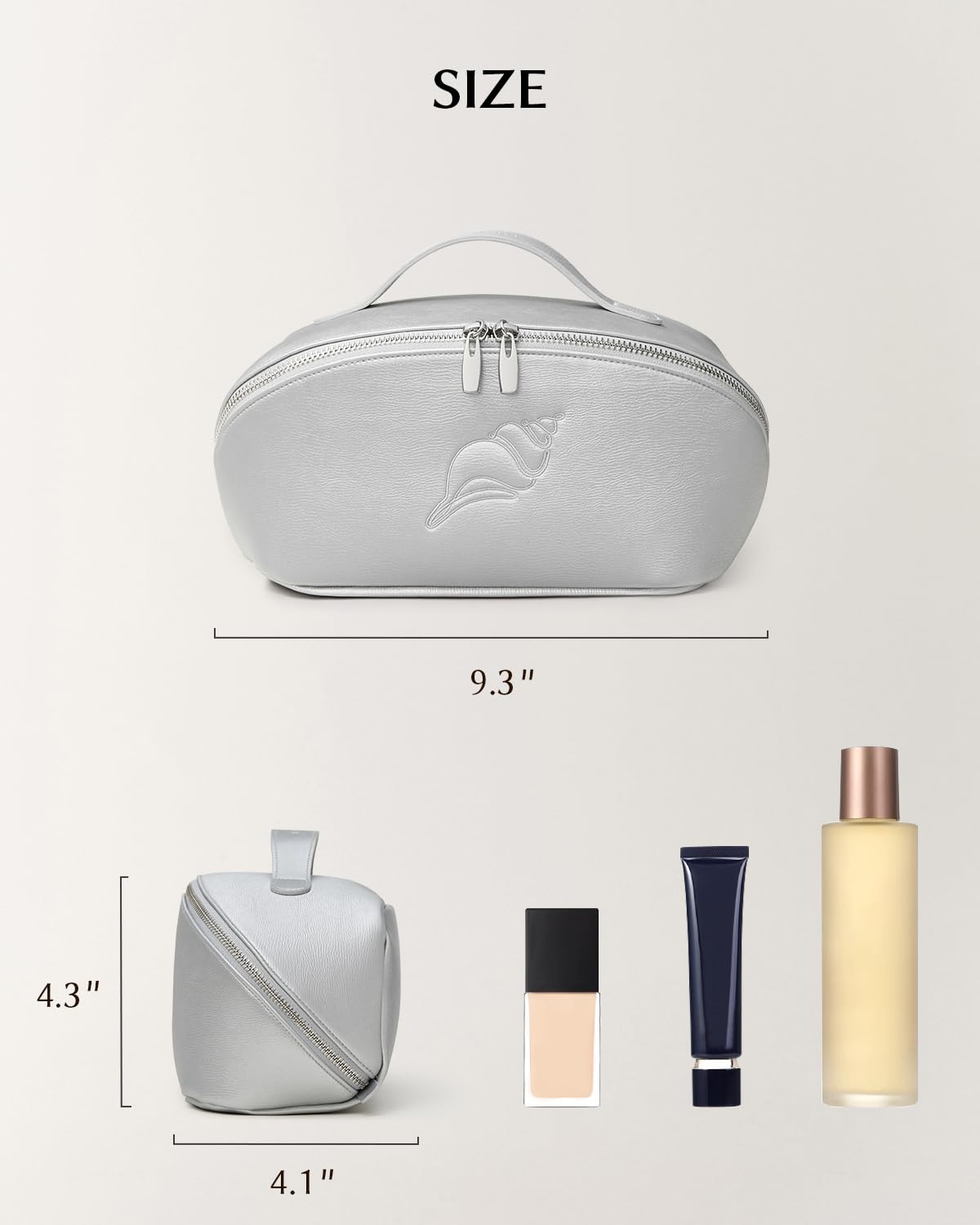 EACHY Travel Makeup Bag lifestyle scene on a vanity