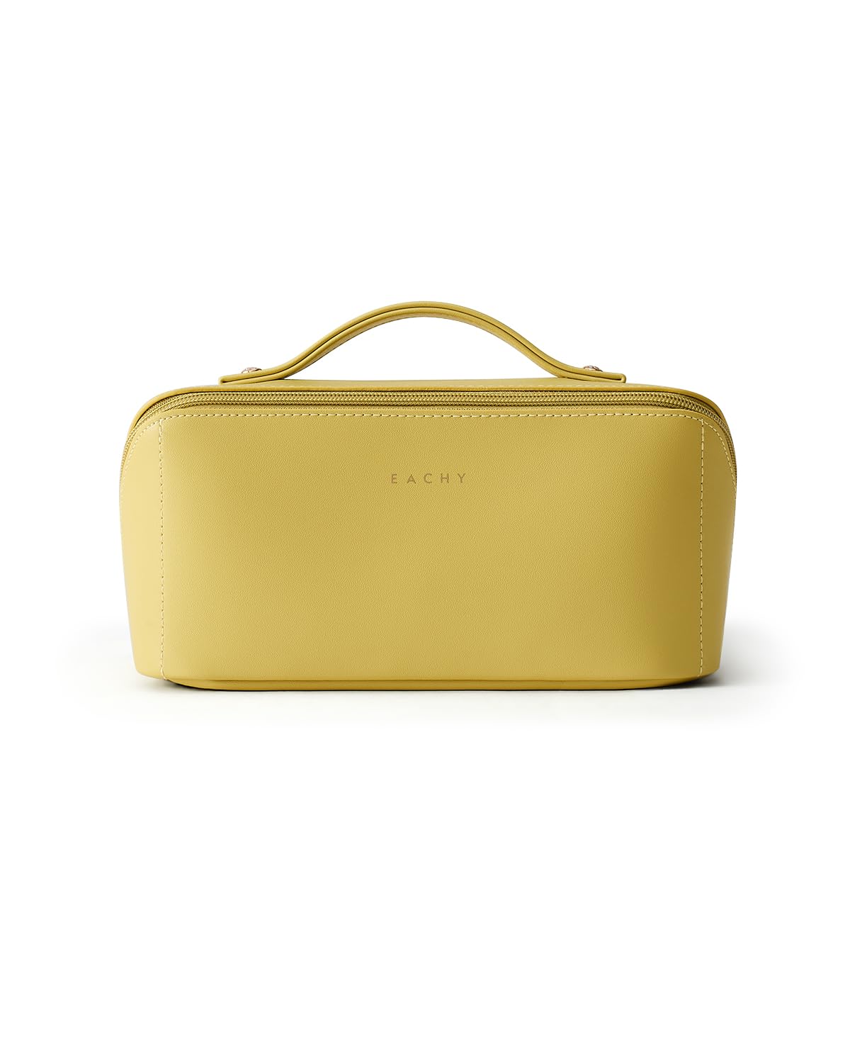 EACHY Travel Makeup Bag Medium Green lifestyle scene on a bathroom counter