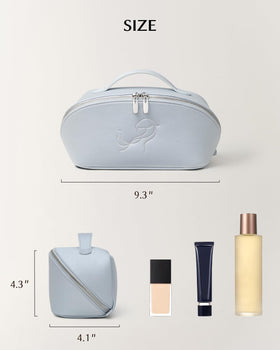 EACHY Travel Makeup Bag packaged with inflatable cushion for protection