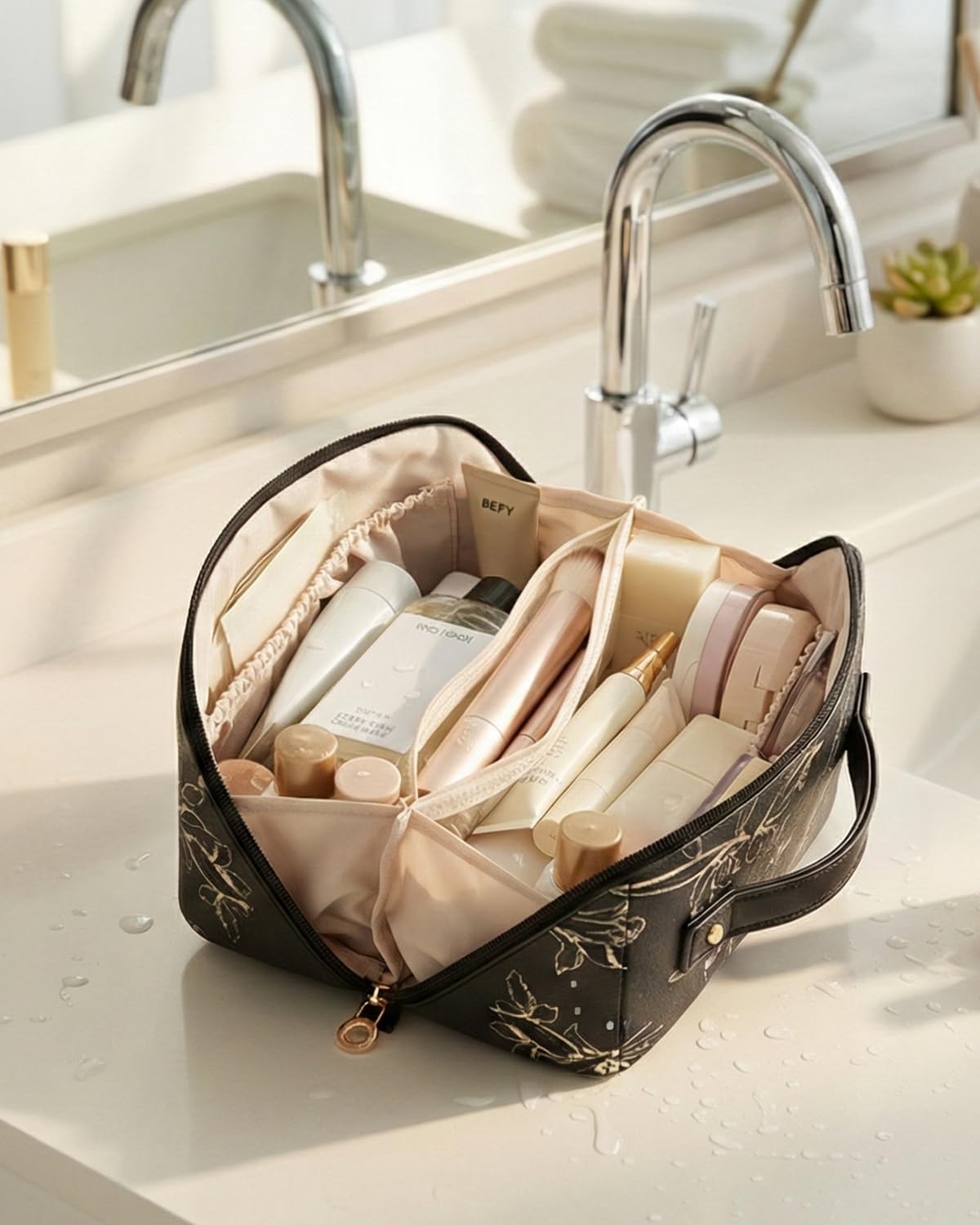 EACHY Travel Makeup Bag packed for gift presentation