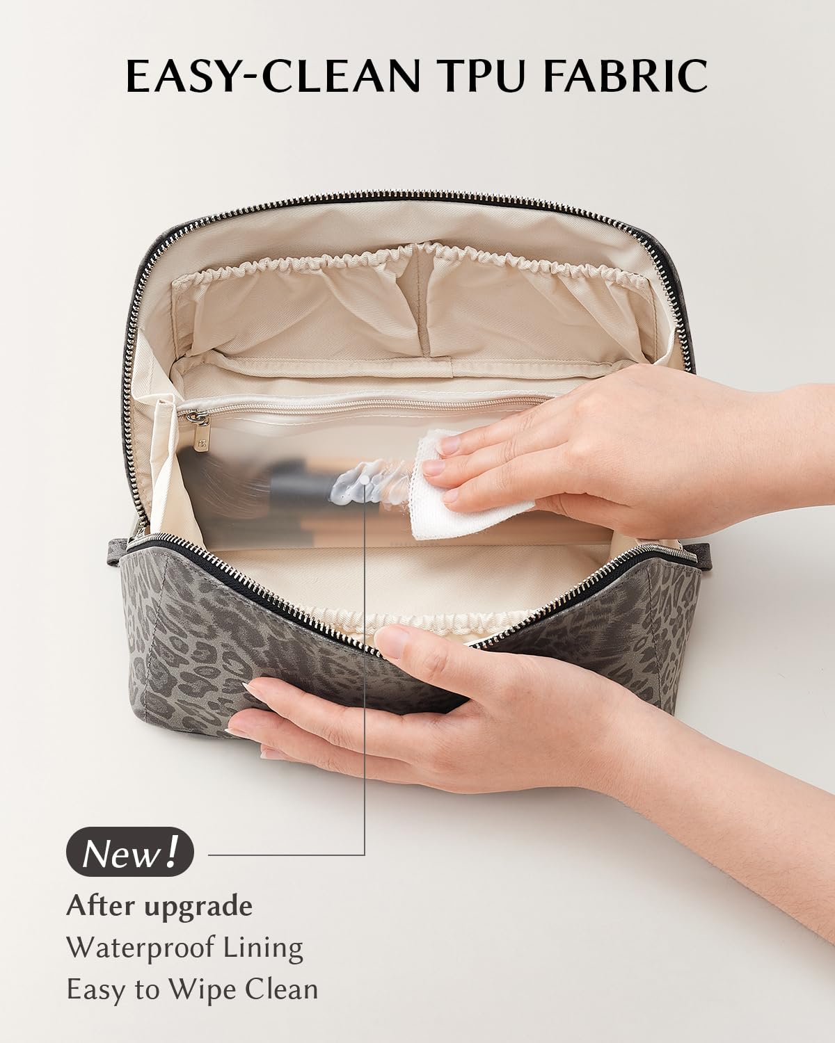 EACHY Travel Makeup Bag packed for travel