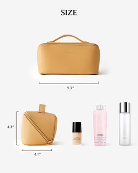 EACHY Travel Makeup Bag side view with brushes