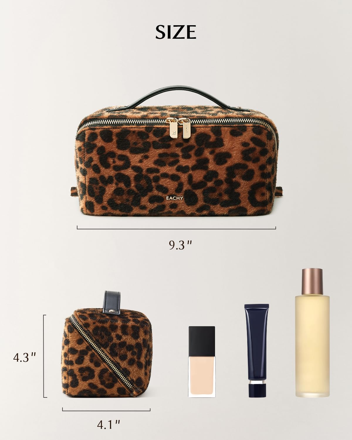 EACHY Travel Makeup Bag stylish design with makeup inside