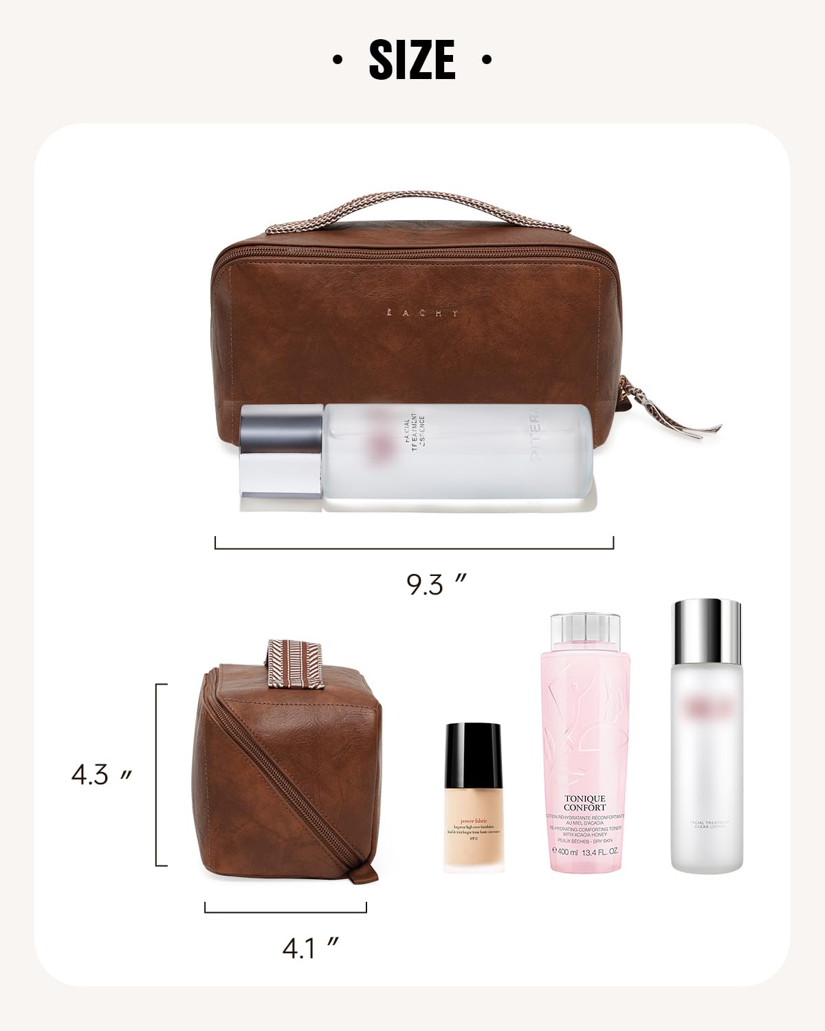 EACHY Travel Makeup Bag water-resistant material detail