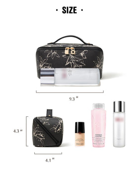 EACHY Travel Makeup Bag waterproof textured PU leather