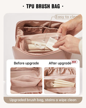 EACHY Travel Makeup Bag with custom metal zipper detail