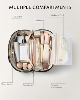 EACHY Velvet Makeup Bag side view highlighting brush pockets
