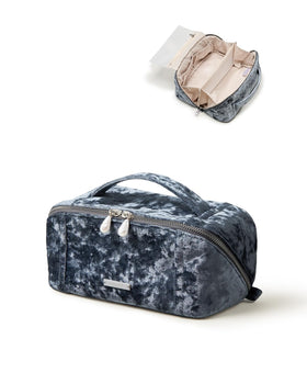 EACHY Velvet Travel Makeup Bag front view with elegant design