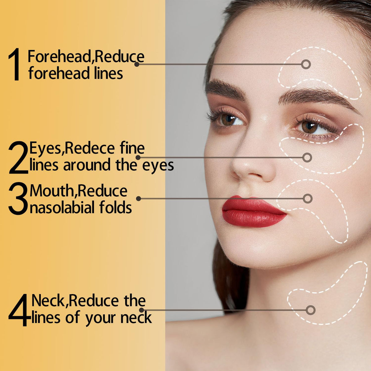 Eakroo 24k gold eye mask on a woman's eyes