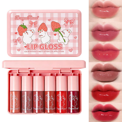 Eakroo 6 Colours Lip Gloss Set front view with assorted shades