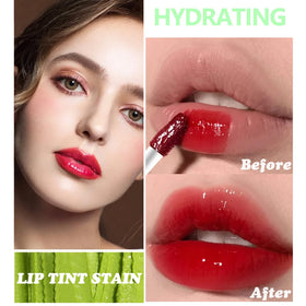 Eakroo Avocado Lip Tint Stain applied on lips, showcasing colour
