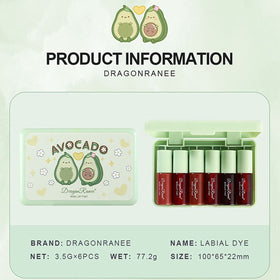 Eakroo Avocado Lip Tint Stain with makeup brushes