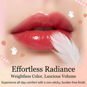 Eakroo lip gloss in true red shade close-up
