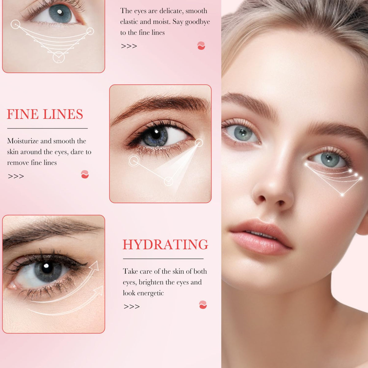Eakroo Rose Eye Mask gel patches close-up