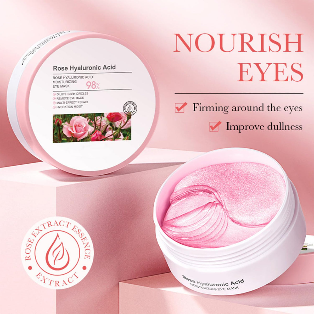 Eakroo Rose Eye Mask with rose extract ingredients