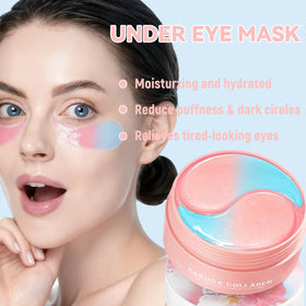 Eakroo Under Eye Patches application on model's under eyes