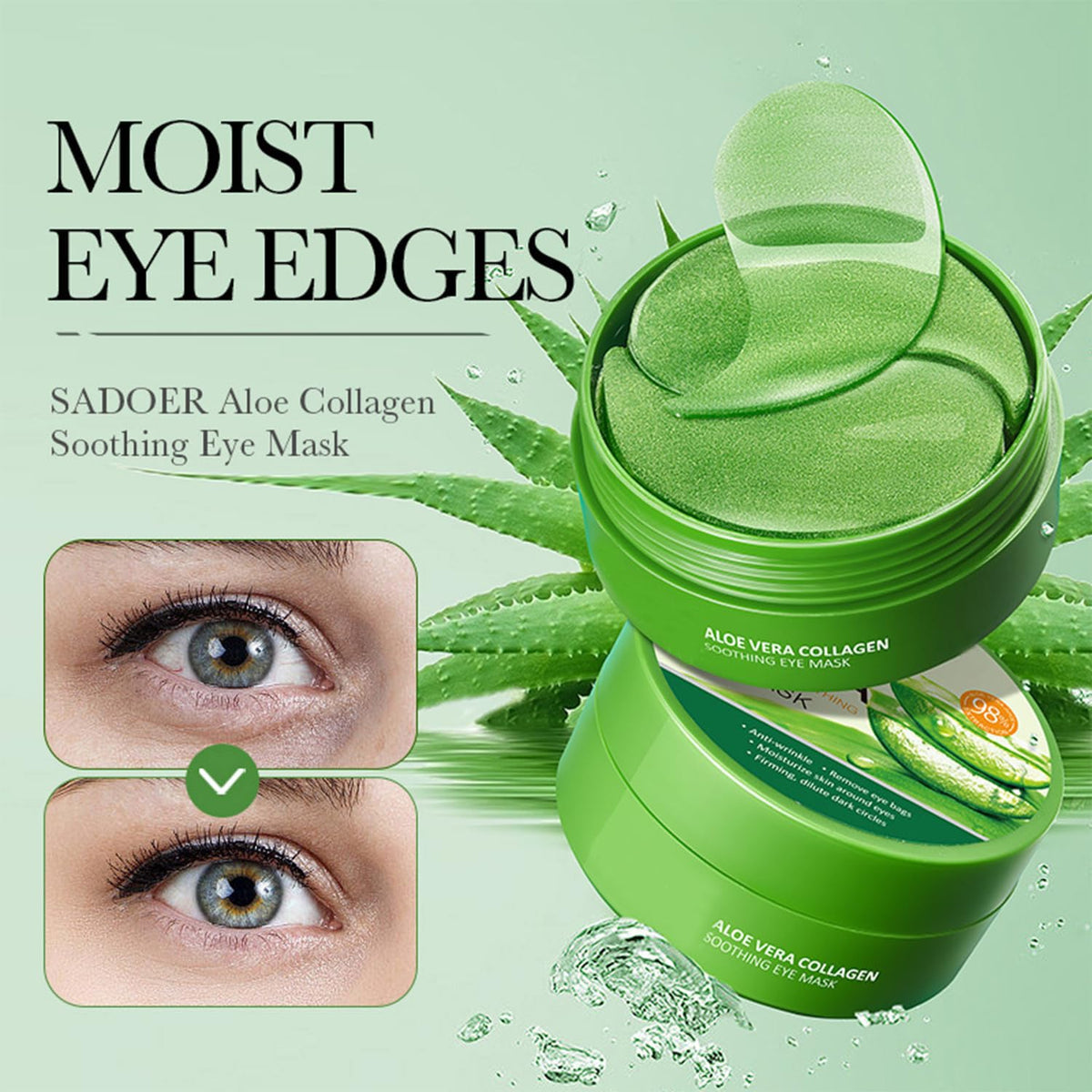 Eakroo Under Eye Patches with included small spoon