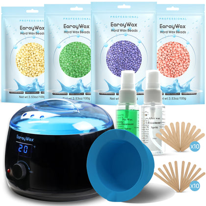 EARAYWAX Waxing Kit with digital wax warmer and accessories