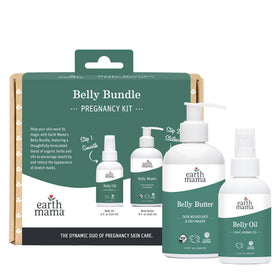 Earth Mama Belly Bundle Pregnancy Kit front view with Belly Butter and Belly Oil