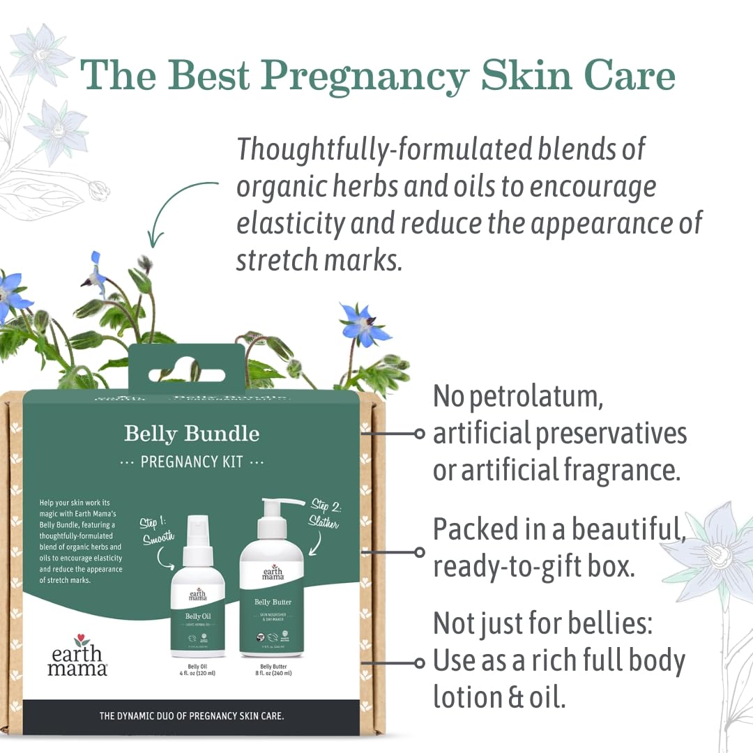 Earth Mama Belly Oil being applied on pregnant belly