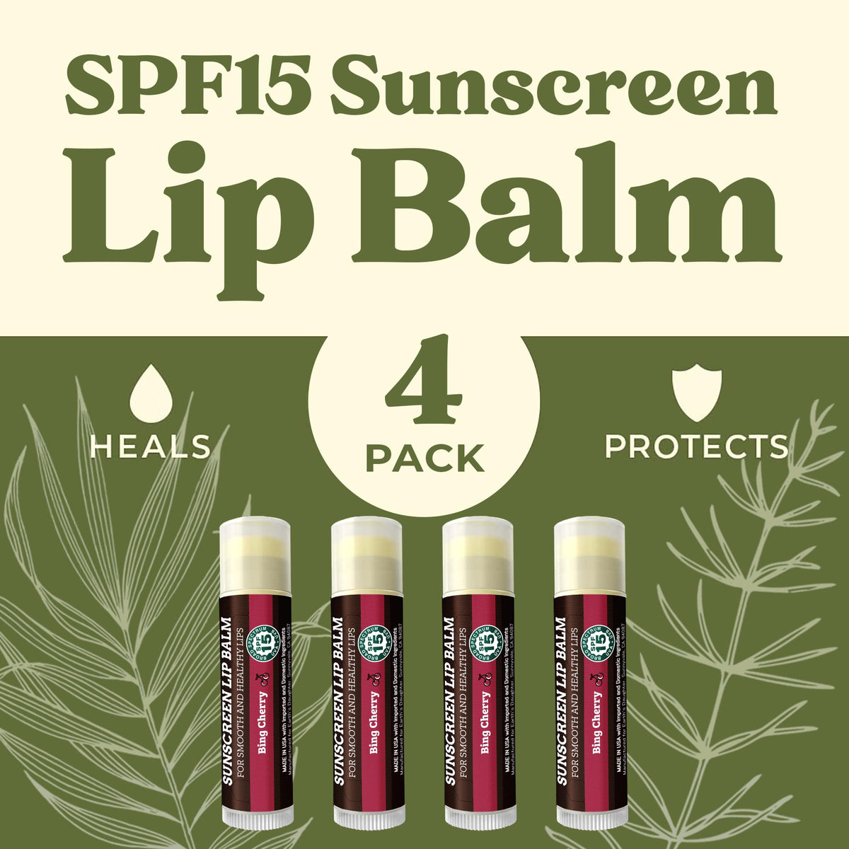 Earth's Daughter Sunscreen Lip Balm Cherry balms close-up