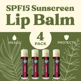 Earth's Daughter Sunscreen Lip Balm Cherry balms close-up