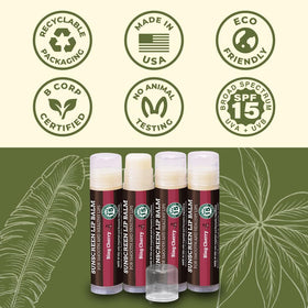 Earth's Daughter Sunscreen Lip Balm Cherry family-friendly use