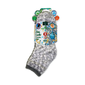 Earth Therapeutics Aloe Socks grey and confetti design front view
