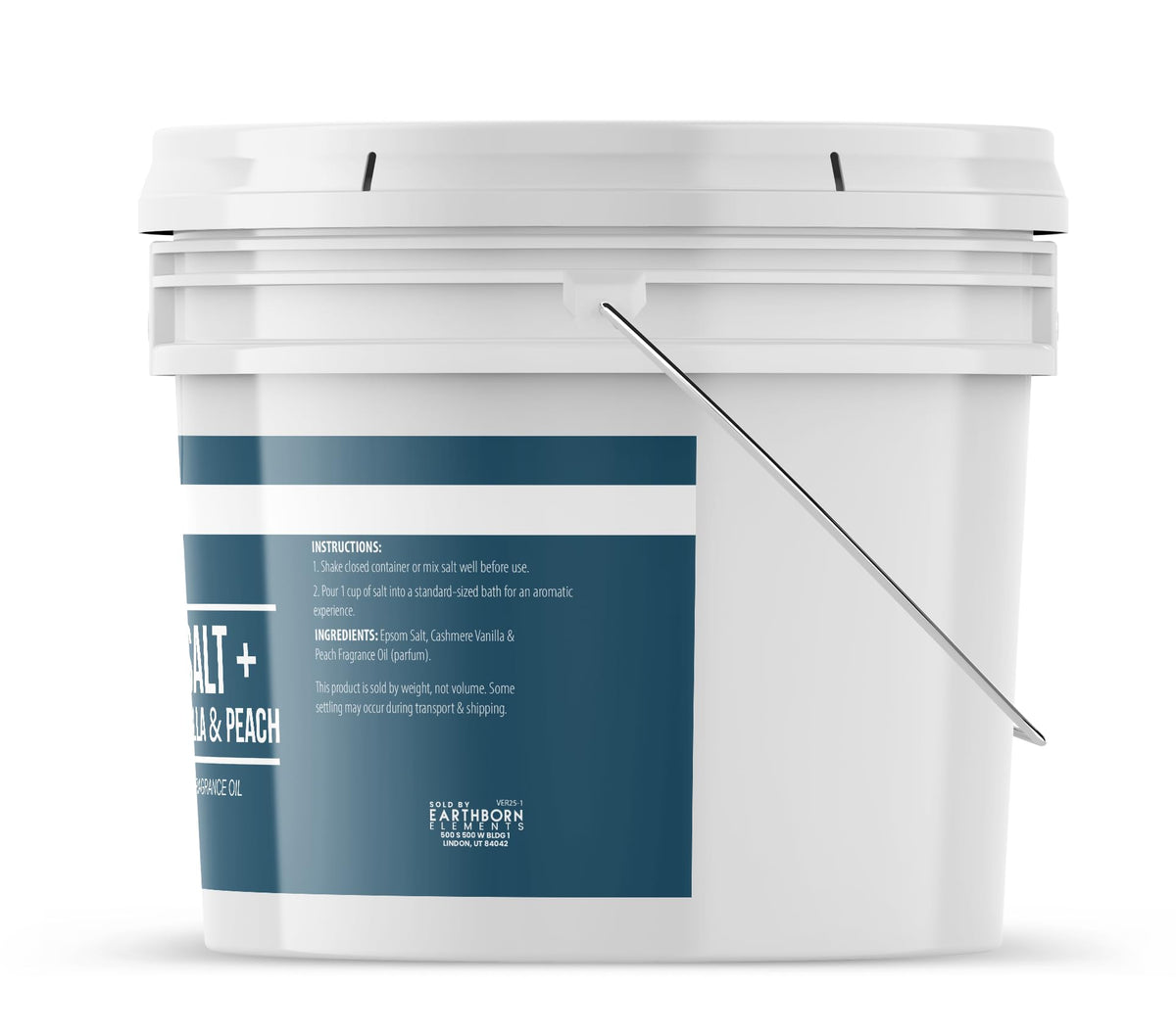 Earthborn Elements Epsom Salt 8 lb bucket side view