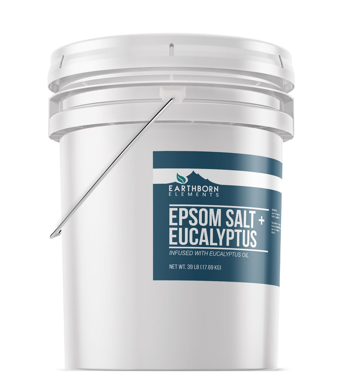 Earthborn Elements Eucalyptus Epsom Salt 5 Gallon Bucket side view