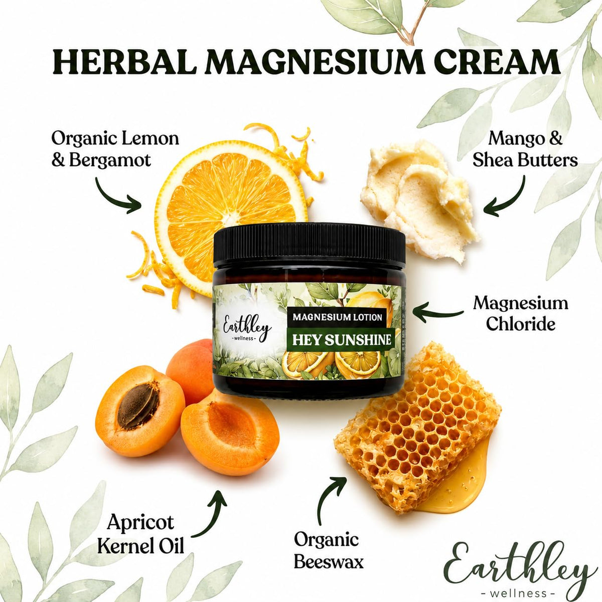 Earthley Wellness Magnesium Lotion application on skin