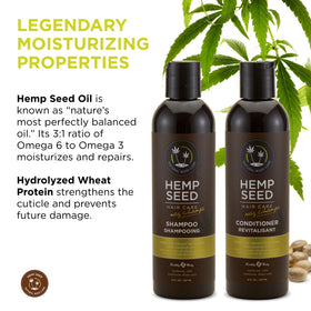 Earthly Body Hemp Seed Shampoo and Conditioner set with Nag Champa scent