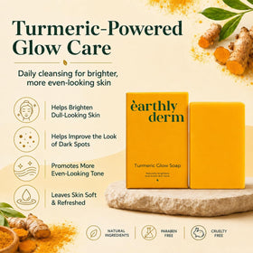 earthly derm Turmeric Soap Bar back view with ingredients