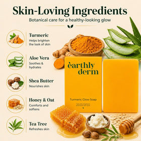 earthly derm Turmeric Soap Bar side view showing texture