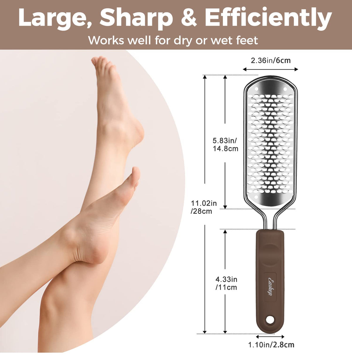 Easkep foot file being rinsed under water for cleaning