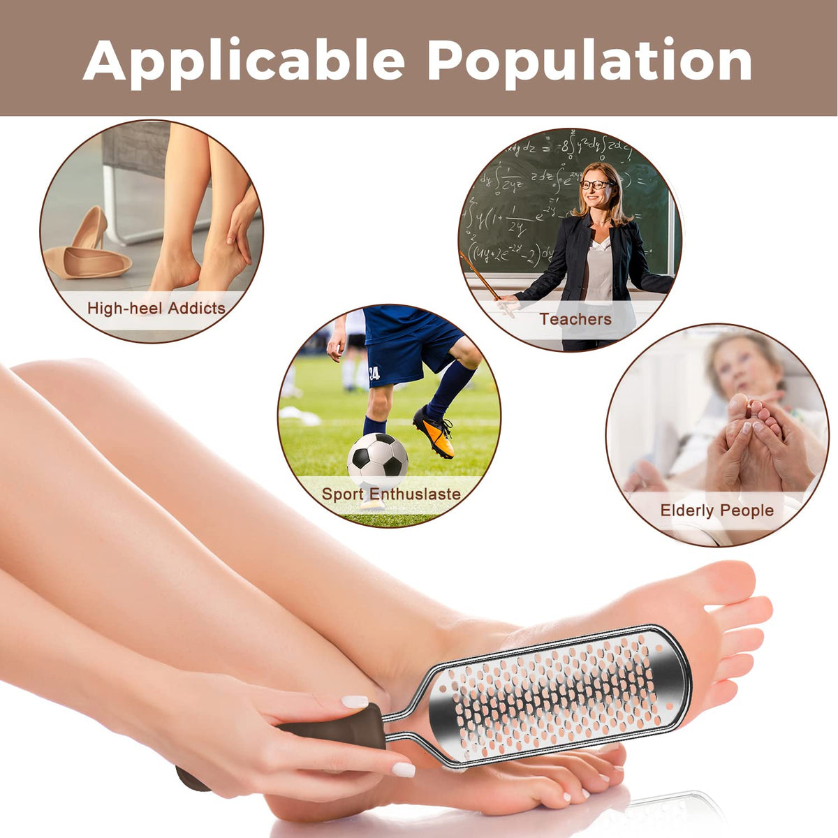 Easkep foot file used on dry feet during pedicure