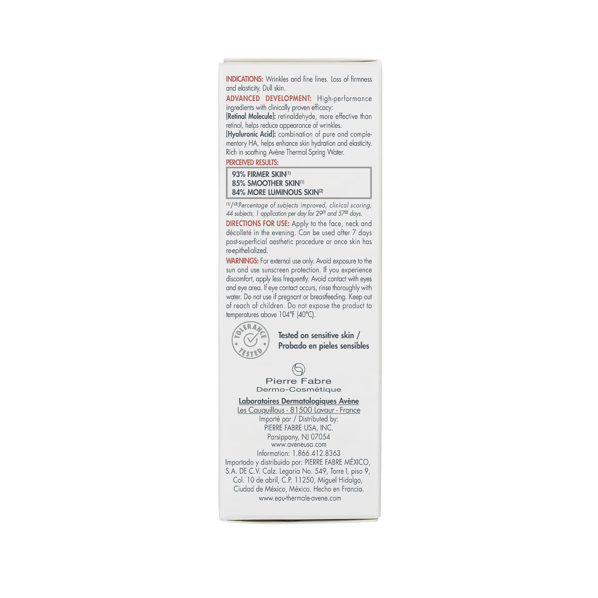 Eau Thermale Avène Retrinal 0.1% Intensive Multi-Corrective Cream 68g on a white background