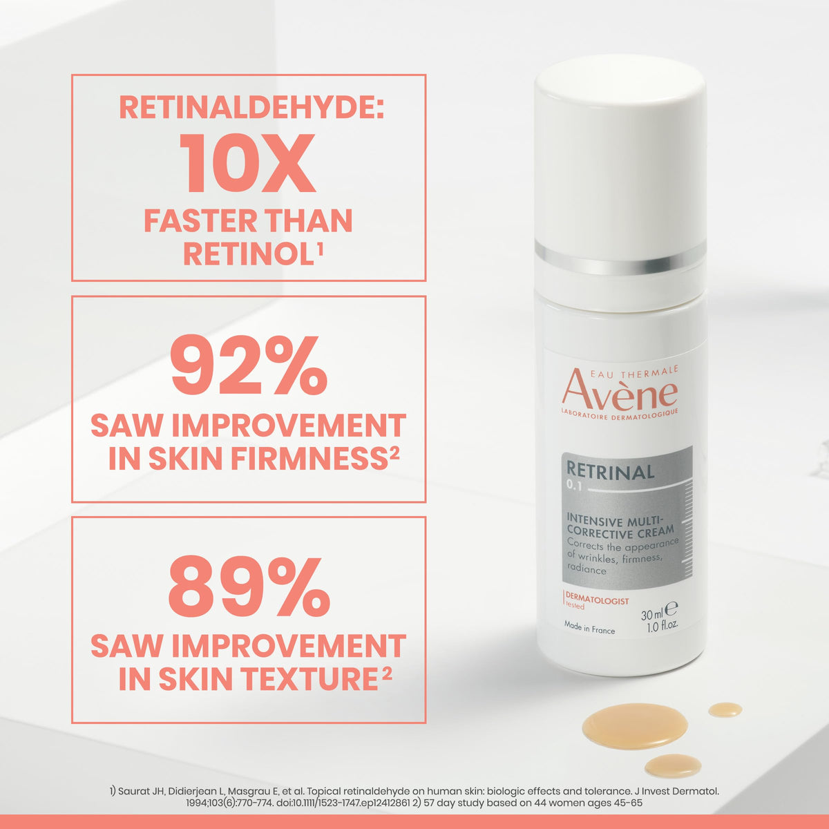 Eau Thermale Avène Retrinal 0.1% Intensive Multi-Corrective Cream application on skin