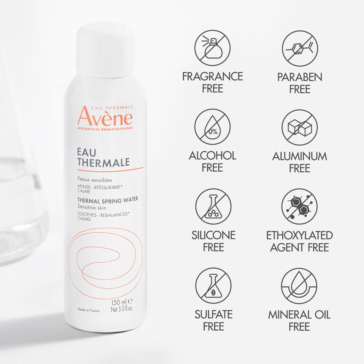 Eau Thermale Avène Thermal Spring Water 191g back view