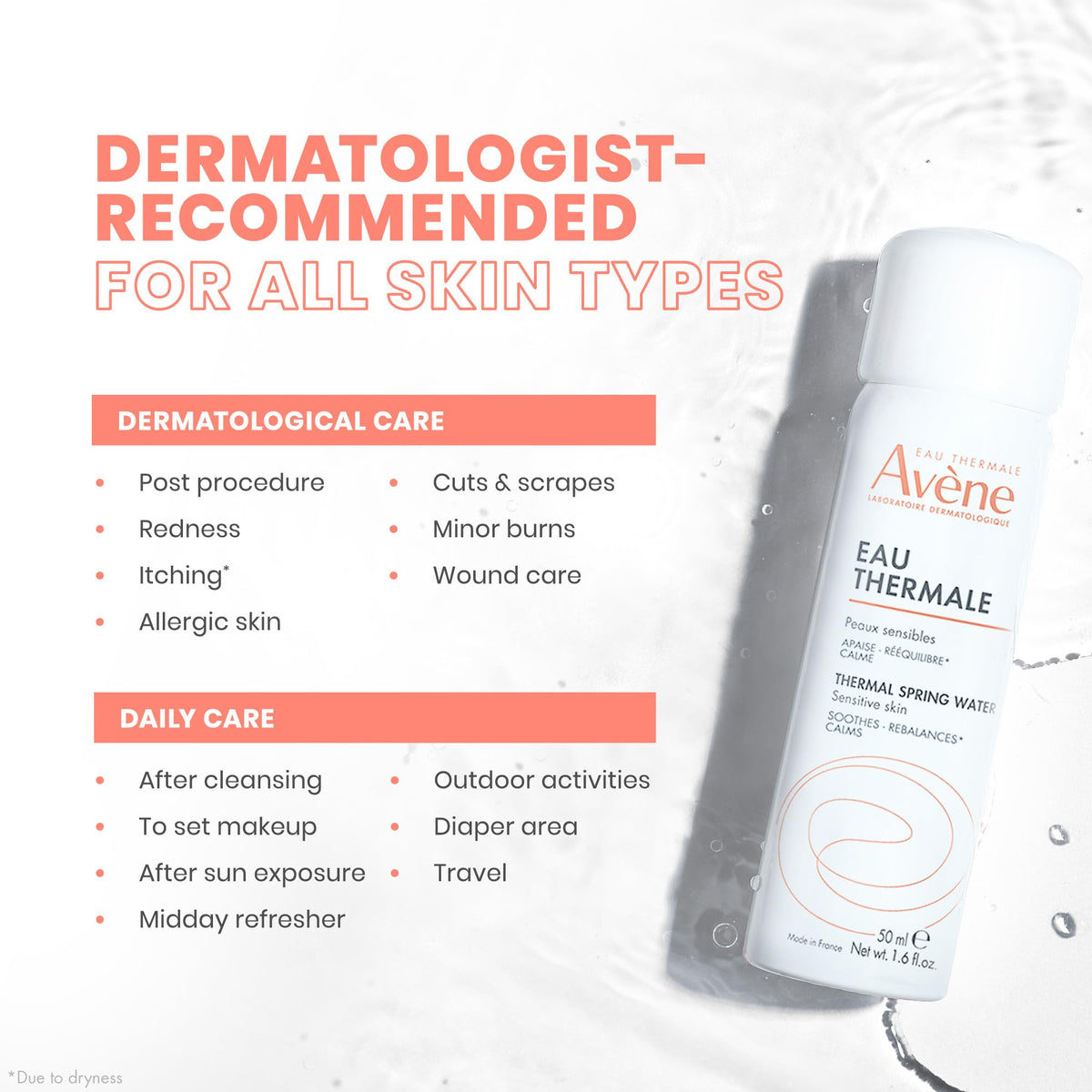 Eau Thermale Avène Thermal Spring Water 70g mist close-up