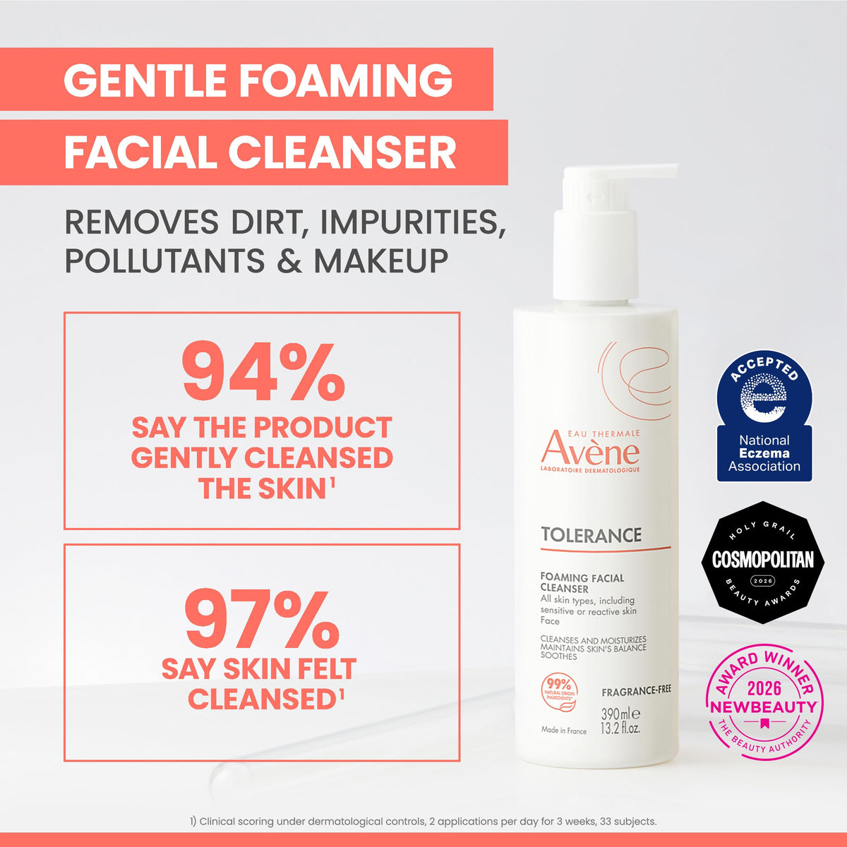 Eau Thermale Avène Tolerance Daily Foaming Facial Cleanser back view