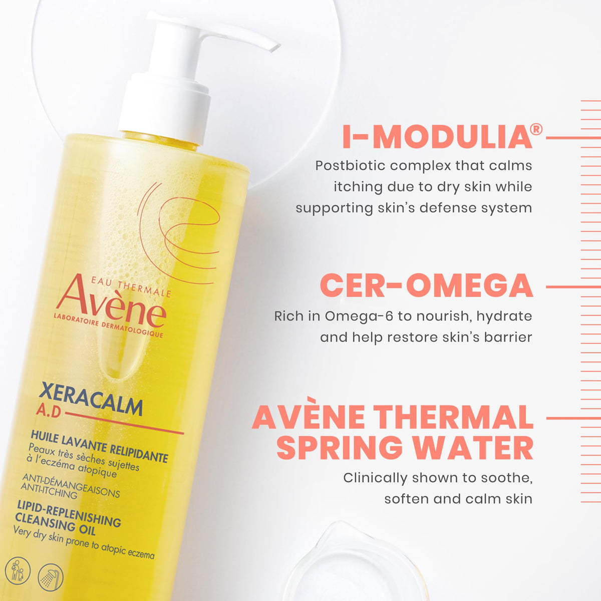 Eau Thermale Avène XeraCalm A.D Cleansing Oil with a pump dispenser